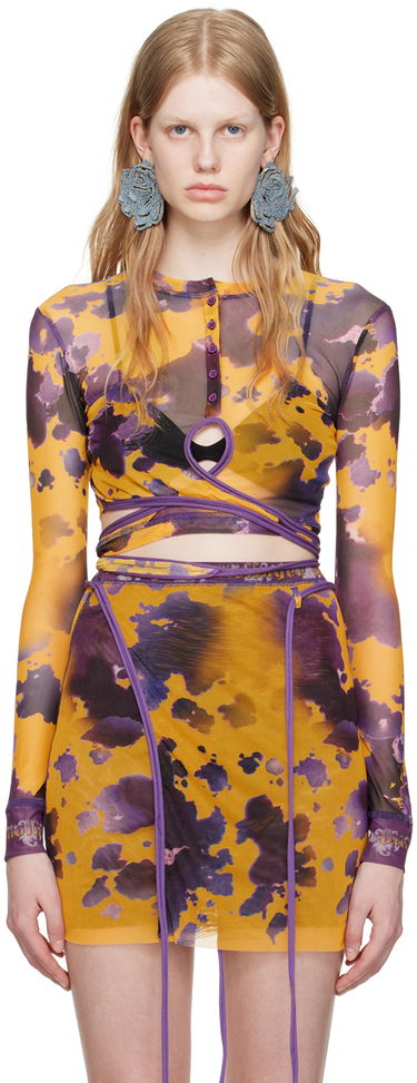 Crop top Ottolinger Ottolinger Exclusive Long Sleeve Crop Top Gul | 101016, 0