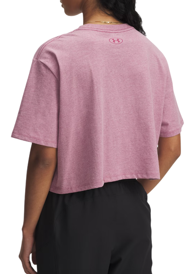 Crop top Under Armour Under Armour Rival Short Sleeve T-Shirt Rosa | 1389721-659, 2