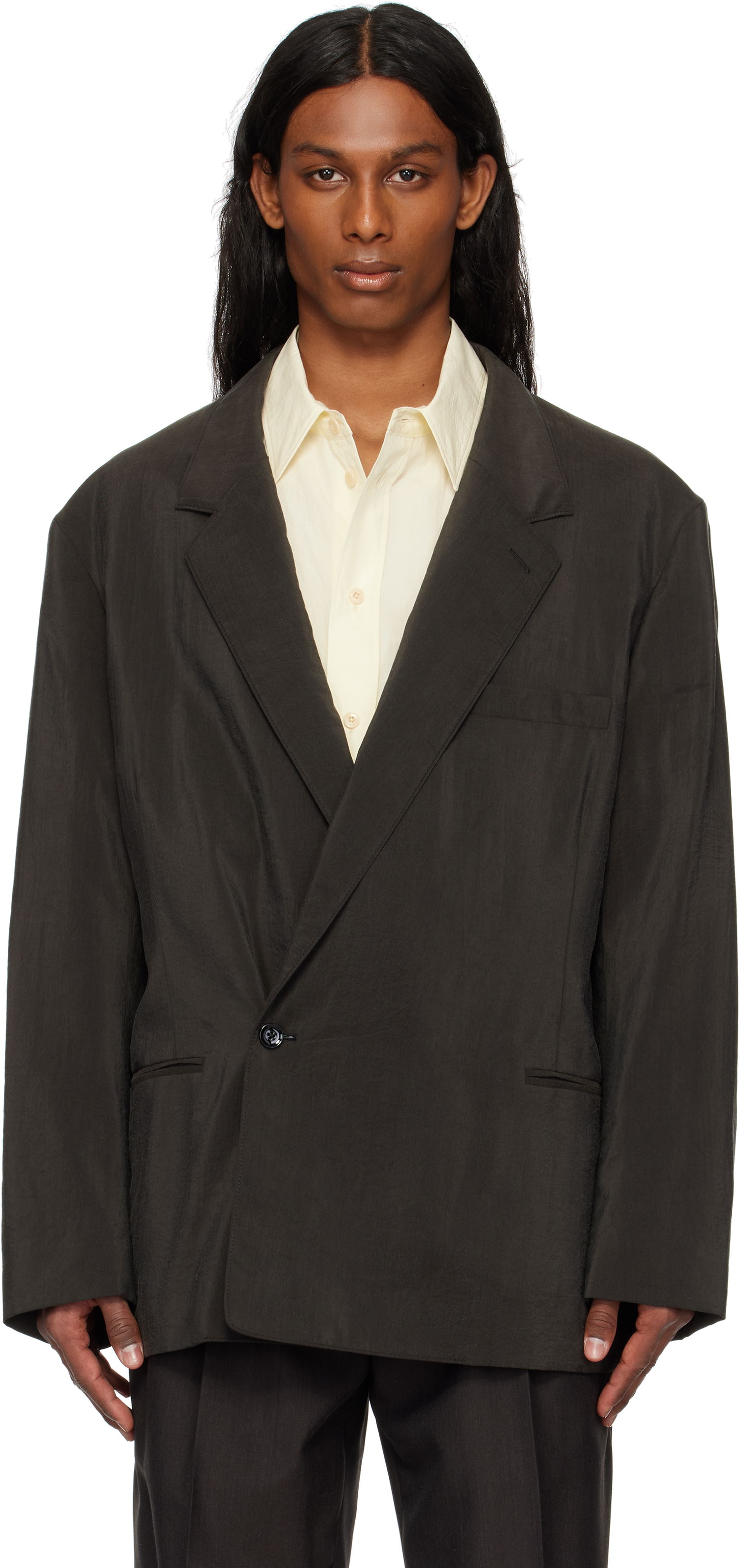 Jacka LEMAIRE Lemaire Soft Double-Breasted Blazer Svart | JA1076 LF1308, 0