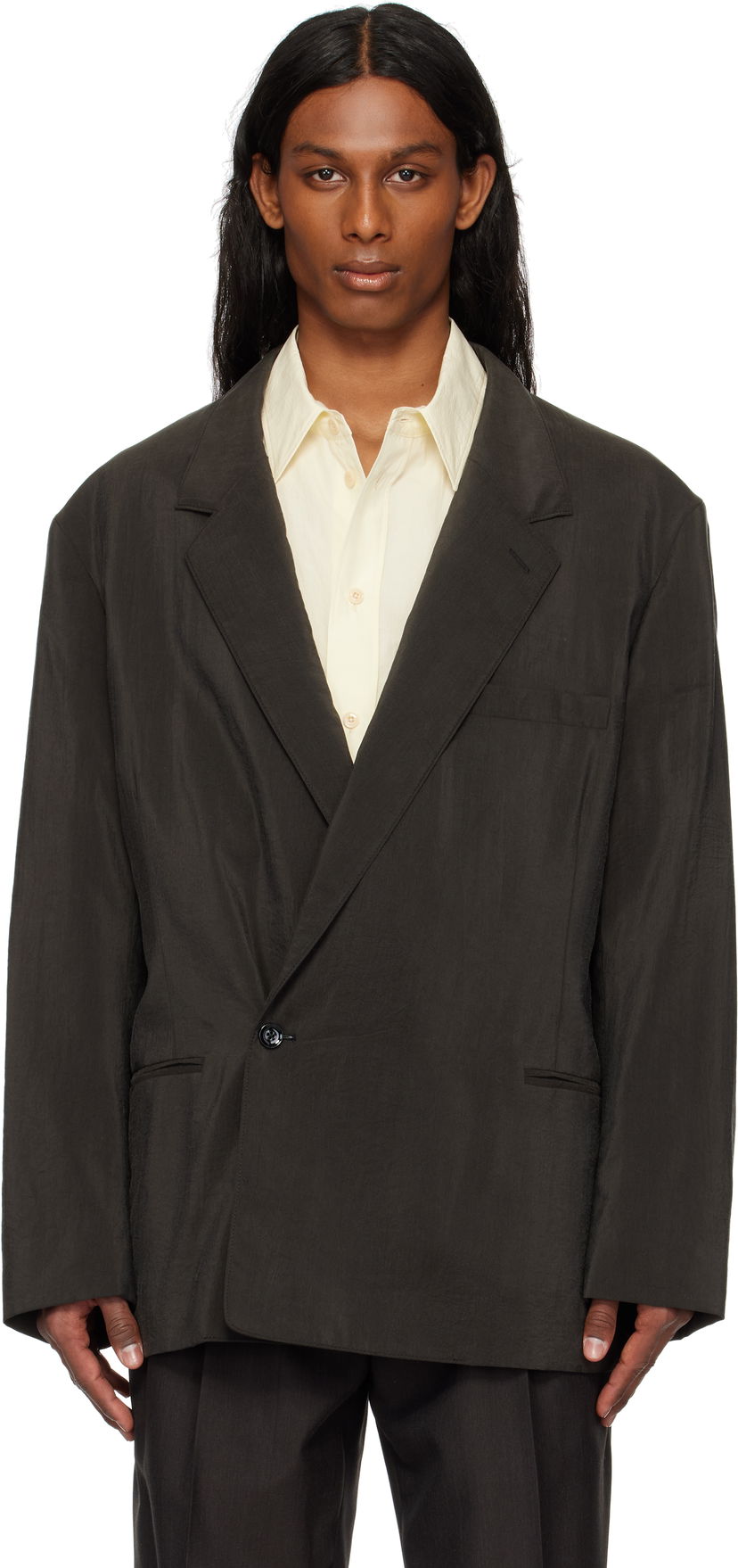 Jacka LEMAIRE Lemaire Soft Double-Breasted Blazer Svart | JA1076 LF1308