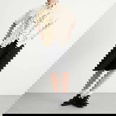 Skjorta By Parra Parra Vertical Horse Short Sleeve Shirt, Size Large Beige | 53540-WHT, 4