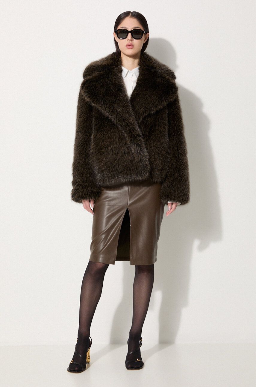 Rockar KENZO Short Fake Fur Blouson Jacket Svart | FE62BL1869FP.90, 1