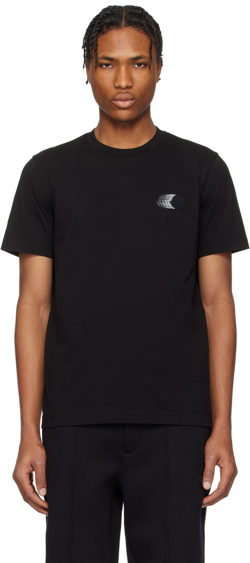 T-shirt Moncler Moncler Faded Logo Cotton T-Shirt Svart | K10918C0002889A17