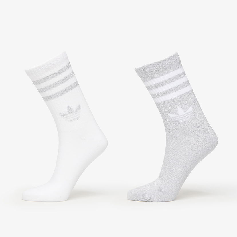 Strumpor adidas Originals adidas 3-Stripes Glitter Crew Socks 2-Pack Vit | JX5204