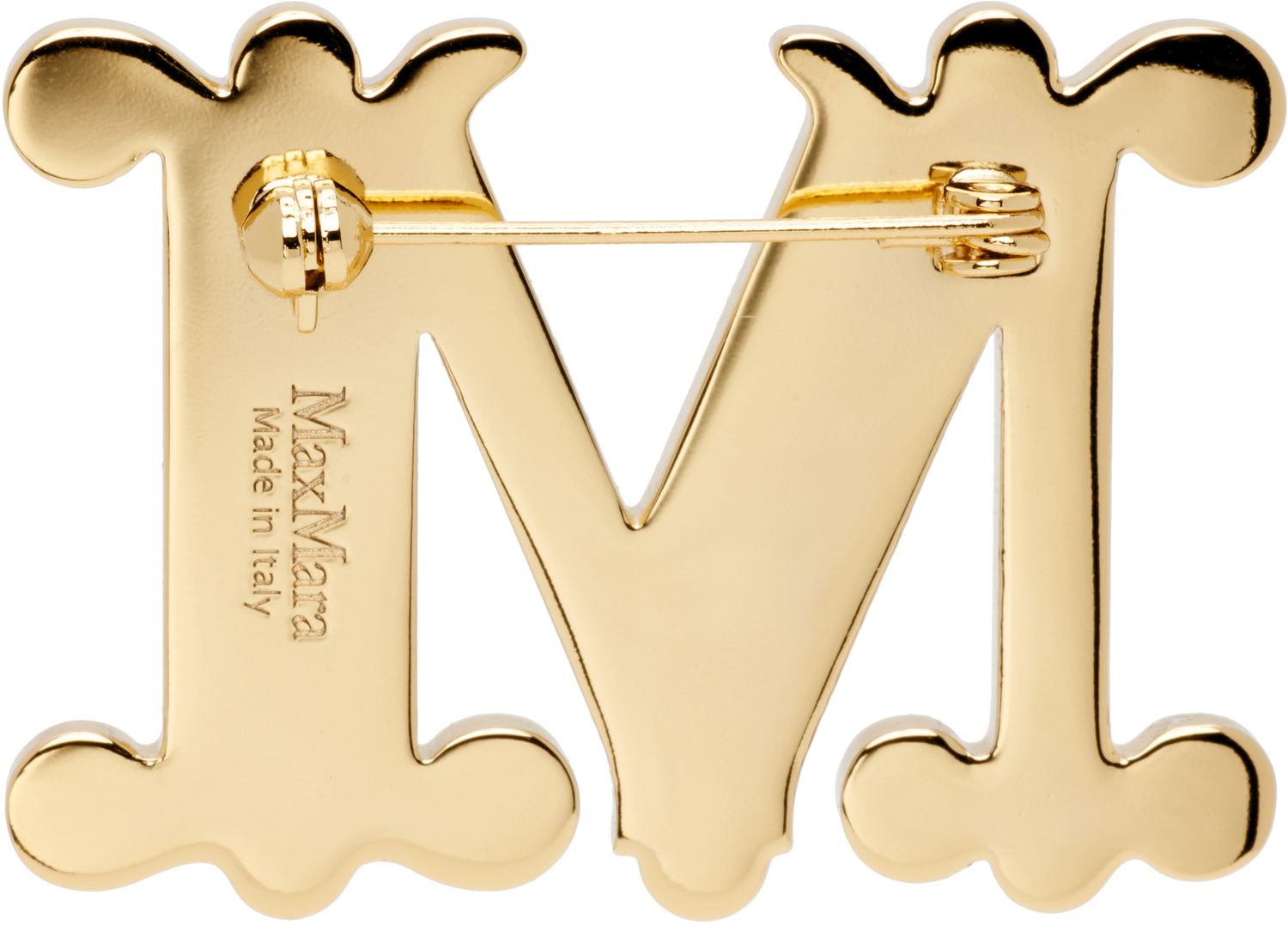 Pin Max Mara Bath2 Crystal-Embellished Letter M Brooch Metallisk | 2524756012600, 1
