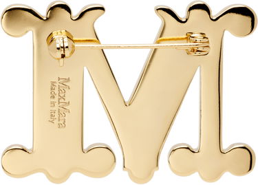Pin Max Mara Bath2 Crystal-Embellished Letter M Brooch Metallisk | 2524756012600, 1