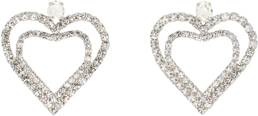 Örhängen Blumarine Blumarine Rhinestone Hearts Drop Earrings Metallisk | P522W320A