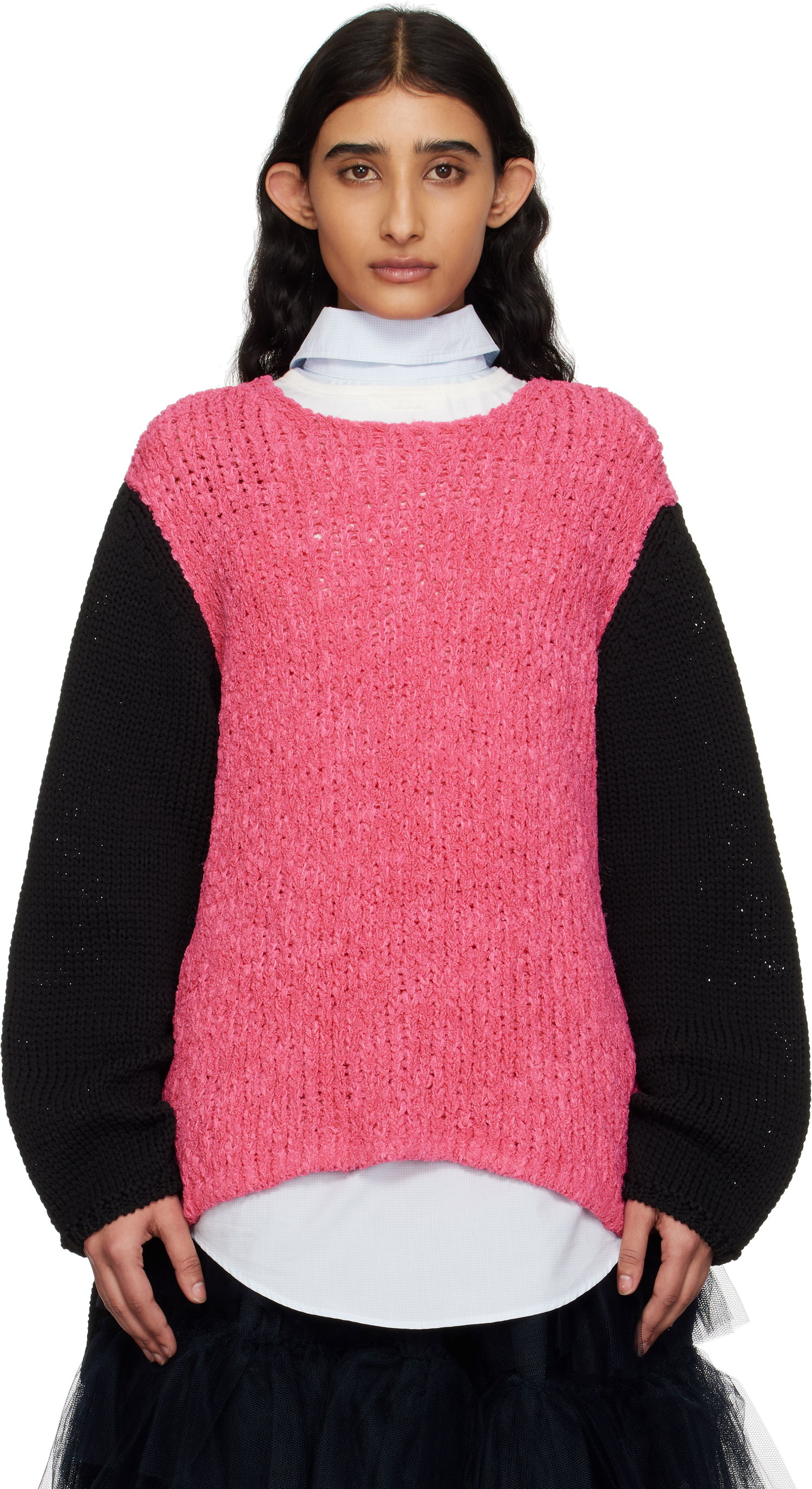 Sweater Comme des Garçons Crewneck Sweater by Homme Plus Rosa | PO-N005-S25, 0