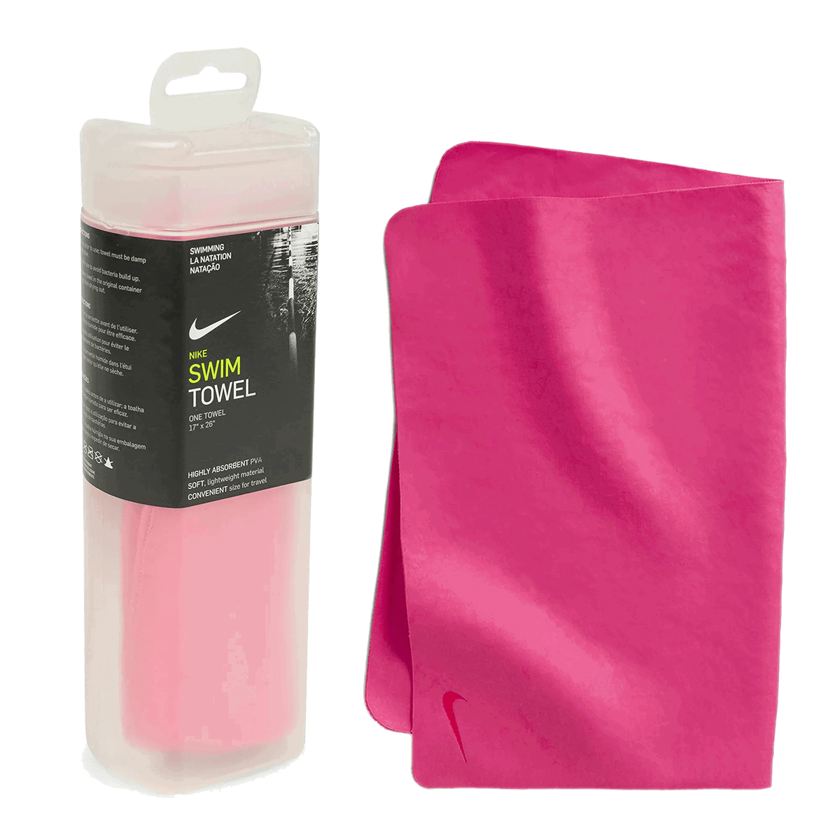 Sportutrustning Nike HYDRO RACER Highly Absorbent PVA Soft Lightweight Travel Towel 17x26 Rosa | NESS8165-673, 0