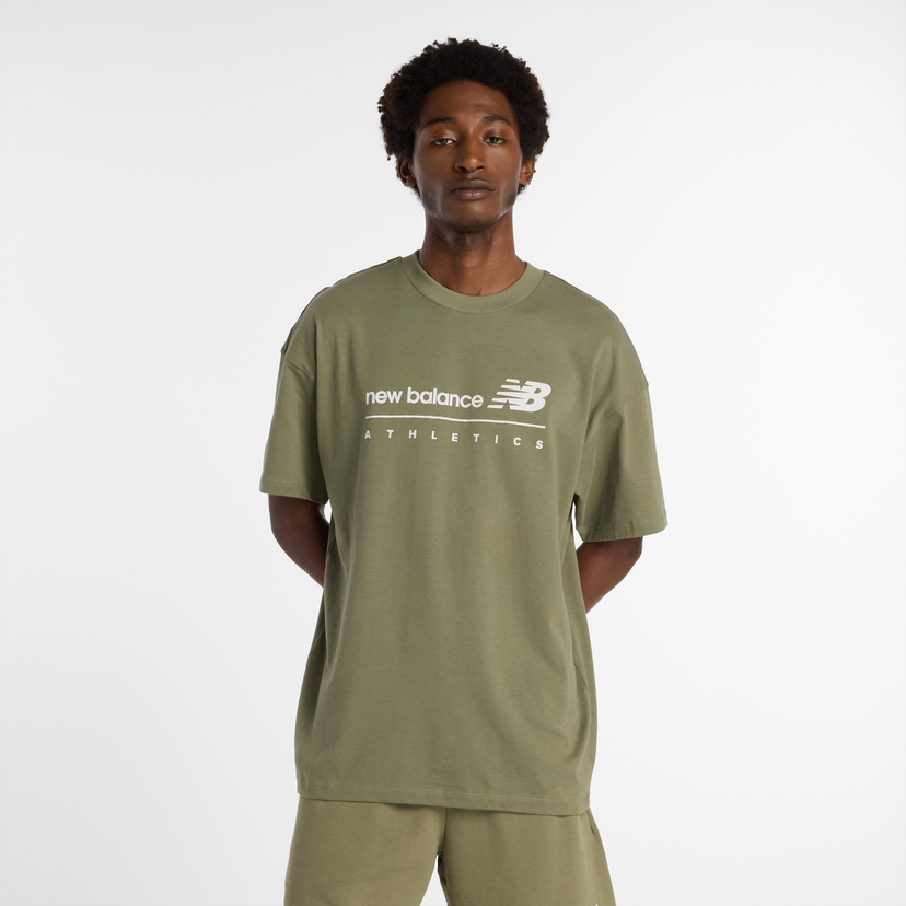 T-shirt New Balance Athletics T-shirt Grön | NBMT53525DEK