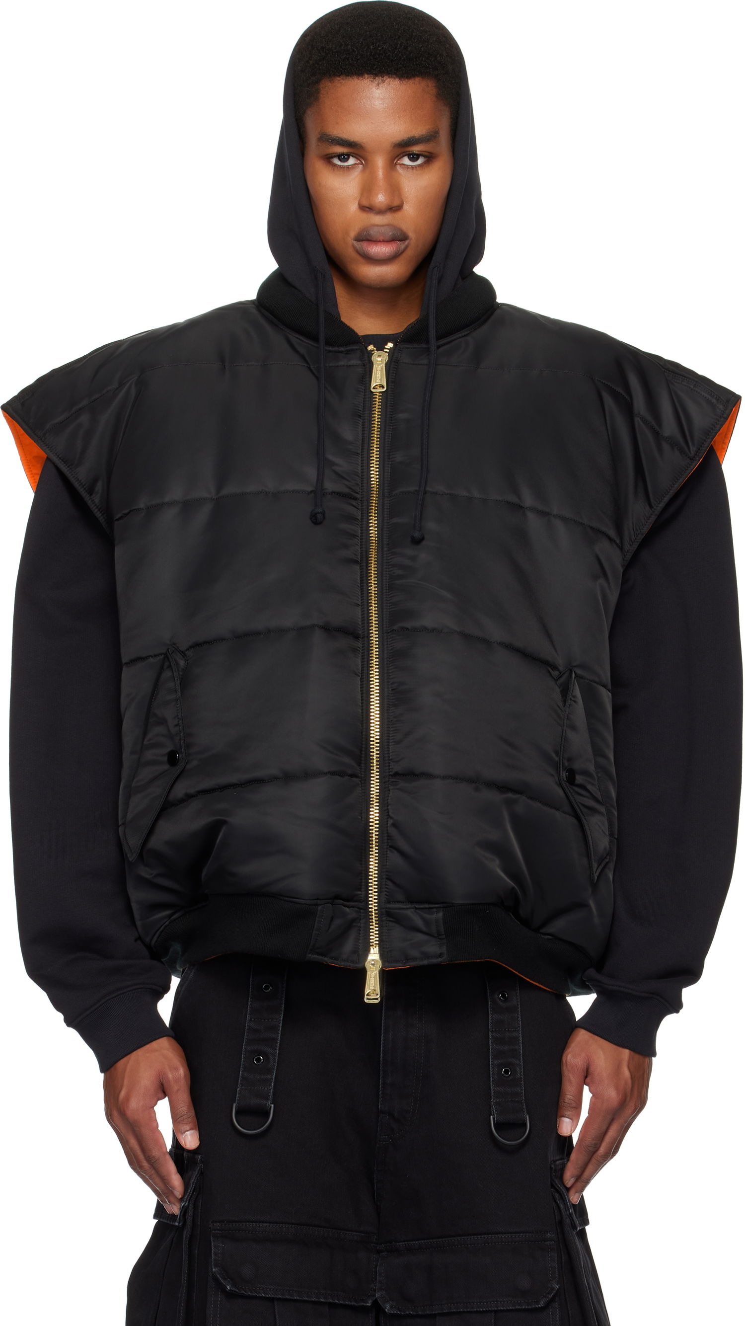 Bomberjacka VETEMENTS Reversible Bomber Vest Svart | UA66JA330B, 0