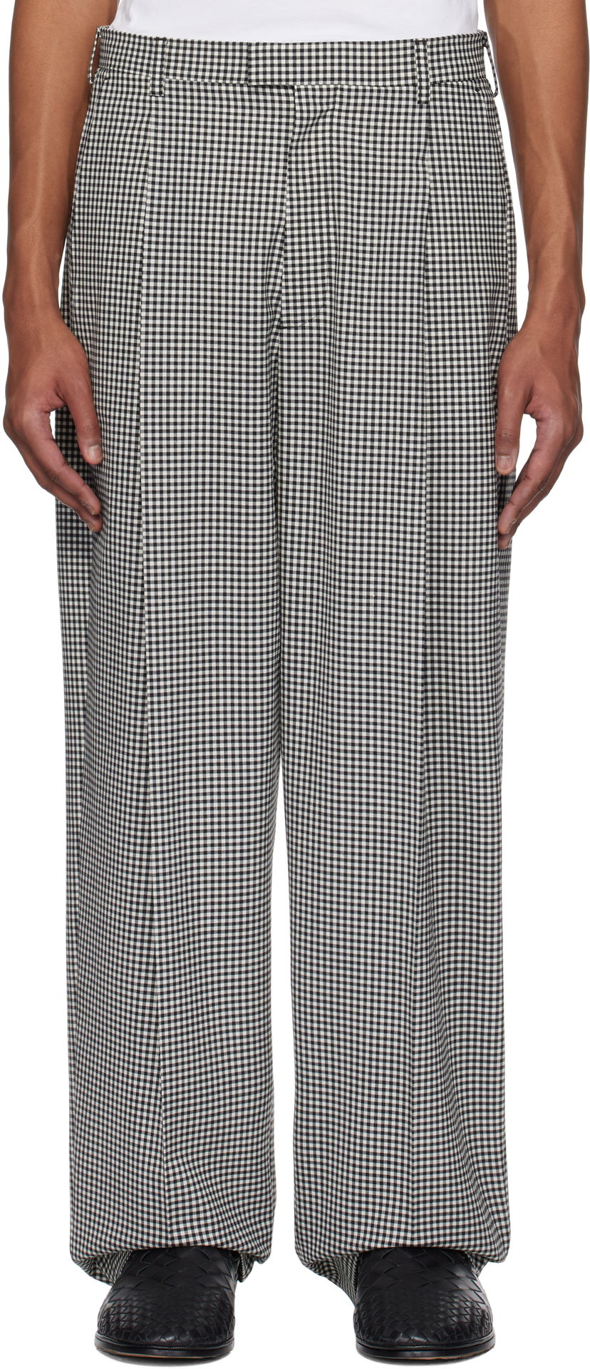Byxor Marni Marni Gingham Wide-Leg Trousers Flerfärgad | PUMU0236A1 UTP787