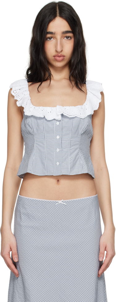 Crop top GUIZIO Guizio Paloma Lace Top Blå | S25155W152, 0