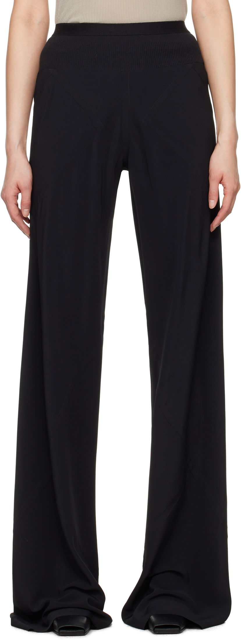 Byxor Rick Owens Rick Owens Hollywood Bias Trousers Svart | RP01E7301 CC