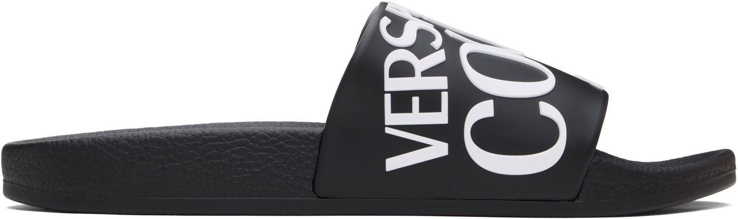Sneakers och skor Versace Logo Pool Slides Svart | E77YA3SQ1_E71352, 0