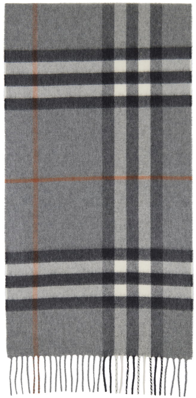 Halsduk Burberry Check Scarf Gray Grå | 8016395