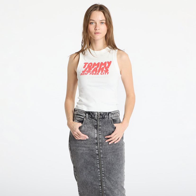 Linne Tommy Hilfiger Tommy Jeans Women's Slim Fit Bubble Graphic Tank Top Vit | DW0DW21339 YBL