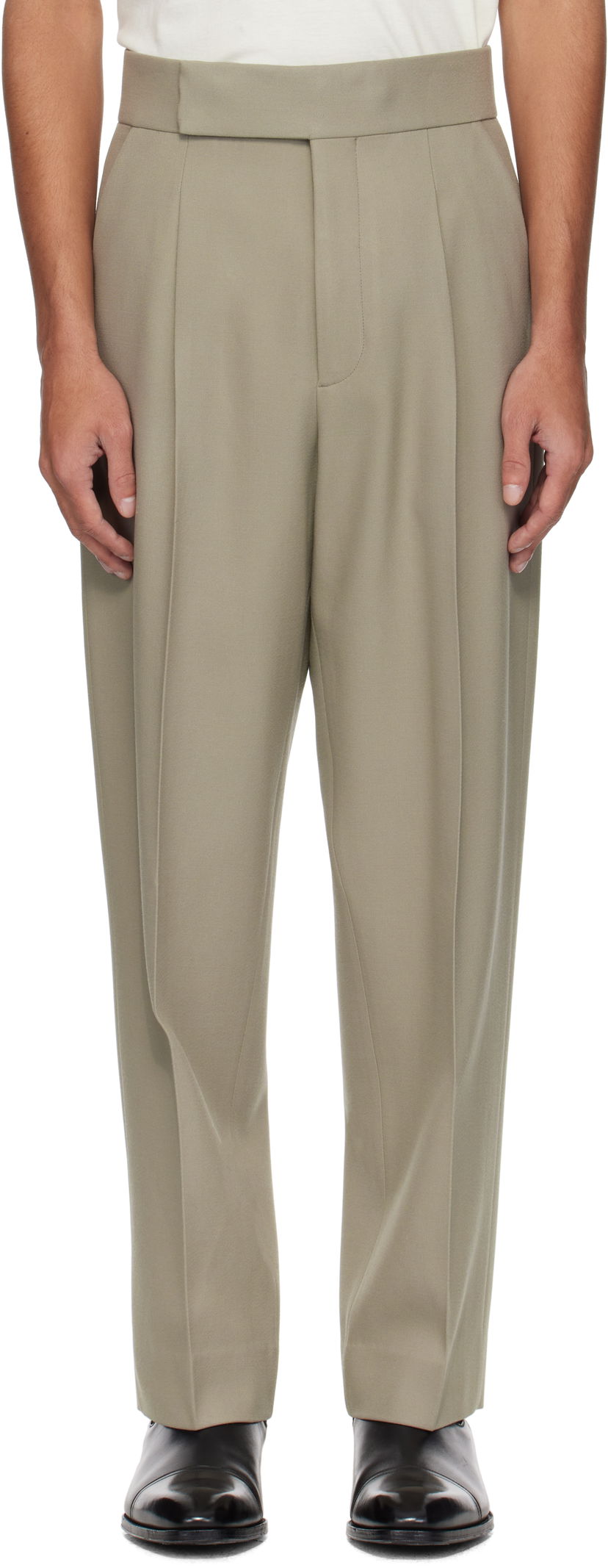 Byxor Fear of God Fear of God Single Pleat Eternal Trousers Beige | FGE240-401GRB