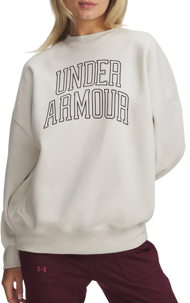 Sweatshirt Under Armour Rival Fleece Oversized Varsity Crewneck Sweatshirt Beige | 6007880-110, 0