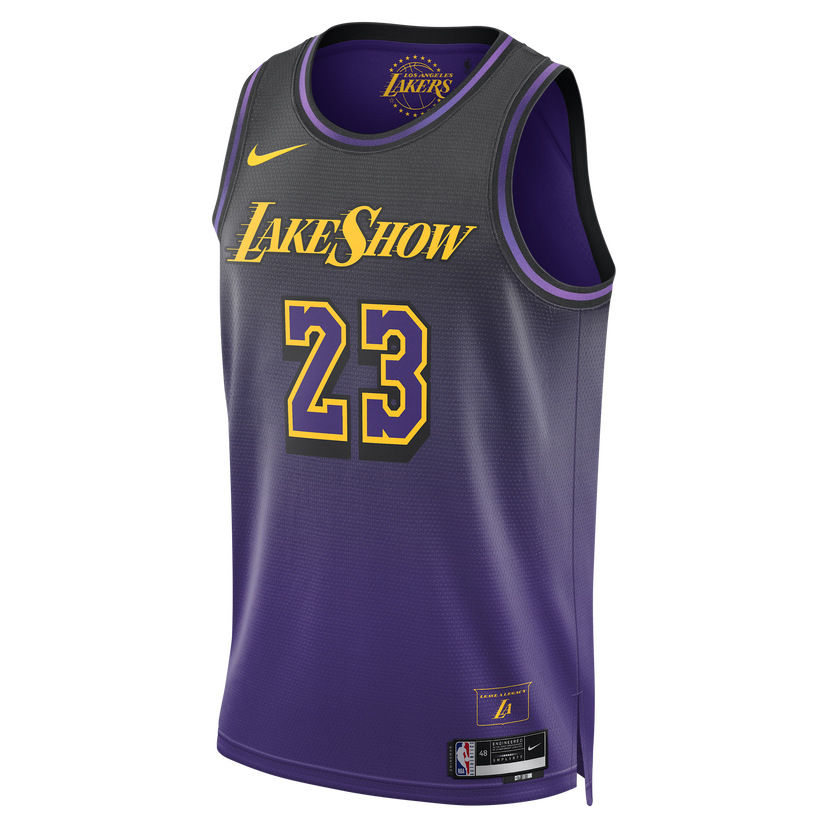 Jersey Nike NBA Swingman LeBron James Lakers City Edition Jersey 2024/25 Purpur | FQ4346-504