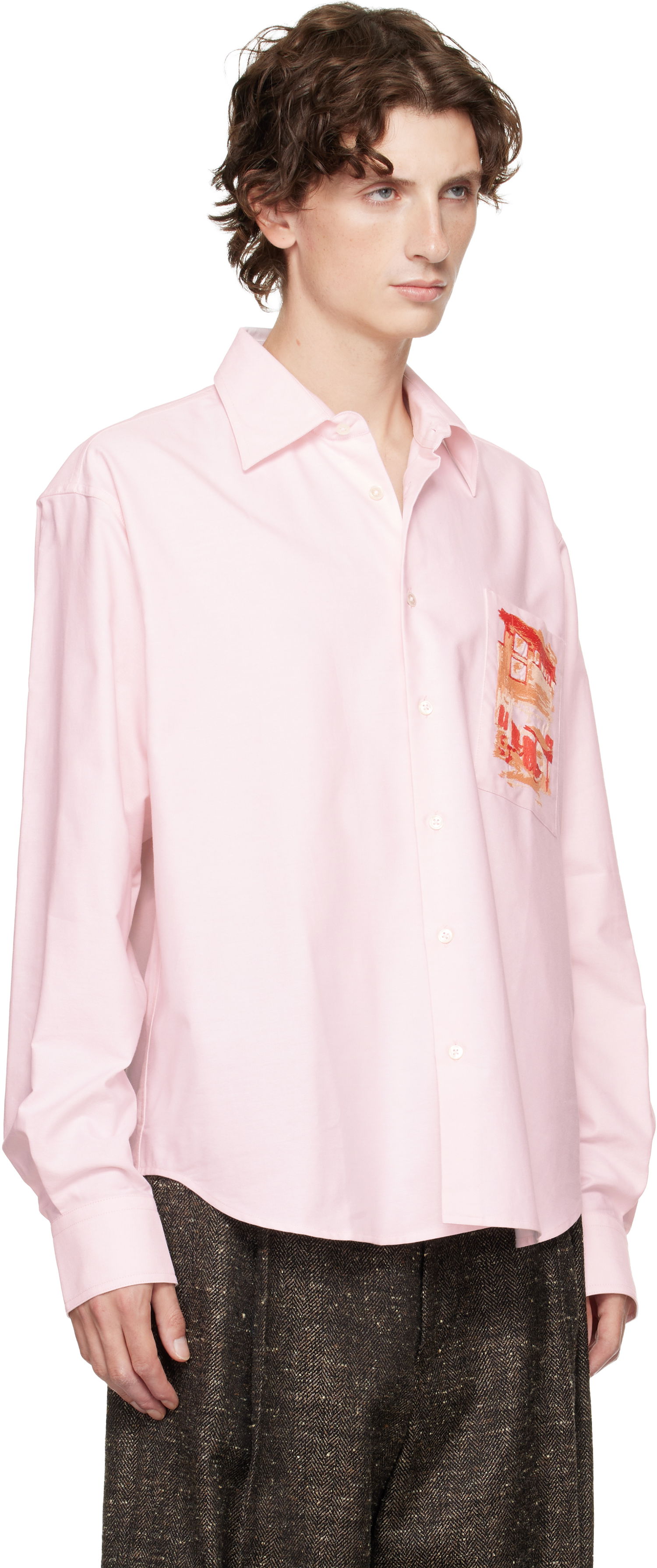 Skjorta JW Anderson JW Anderson Café Scene Embroidery Shirt Rosa | SH0372-PG1140, 1