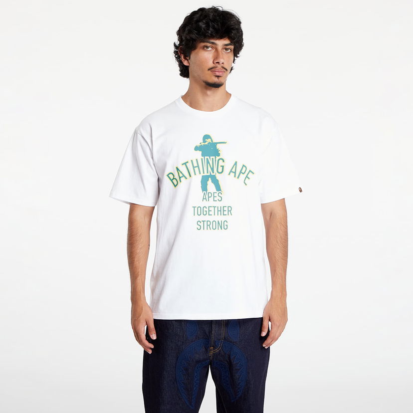 T-shirt BAPE A BATHING APE Soldier Ats Tee White Vit | 001TEK301056M WHT