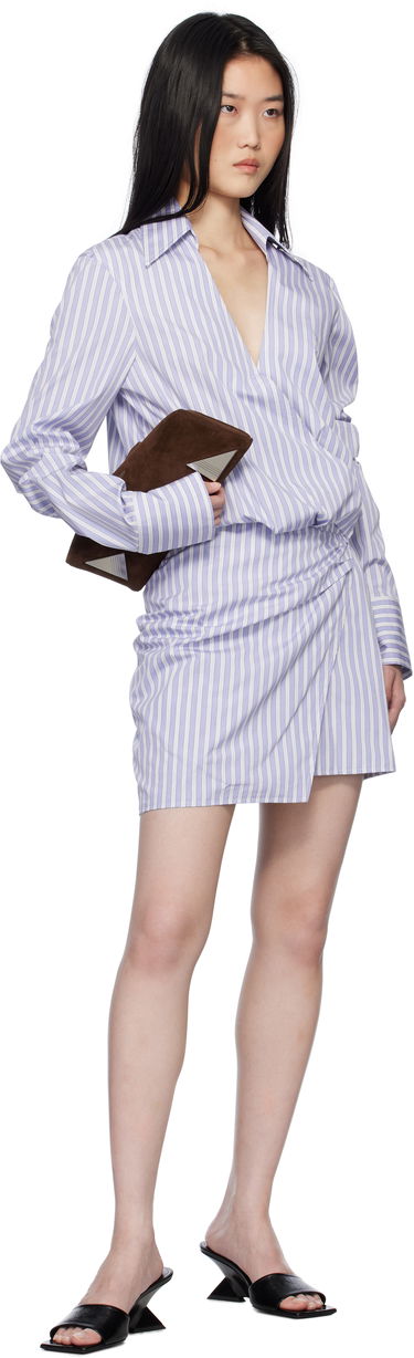 Klä The Attico Attico Striped Wrap Shirt Mini Dress Purpur | 250WCA00394 CCC051AA, 3