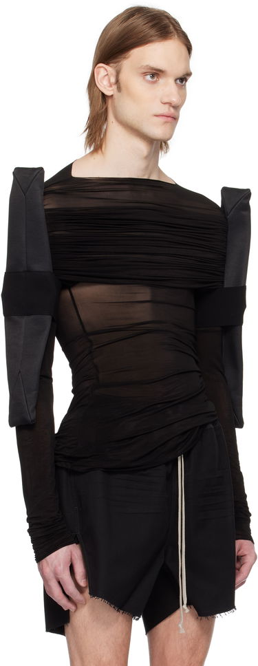 Shorts Rick Owens Rick Owens Hollywood Sheer Long Sleeve T-Shirt Svart | RR01E5200 BZCD, 1
