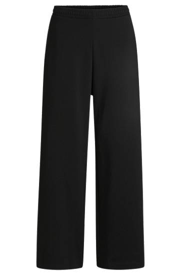 Byxor BOSS Loose-Fit Cotton-Blend Tracksuit Bottoms Svart | 50530447