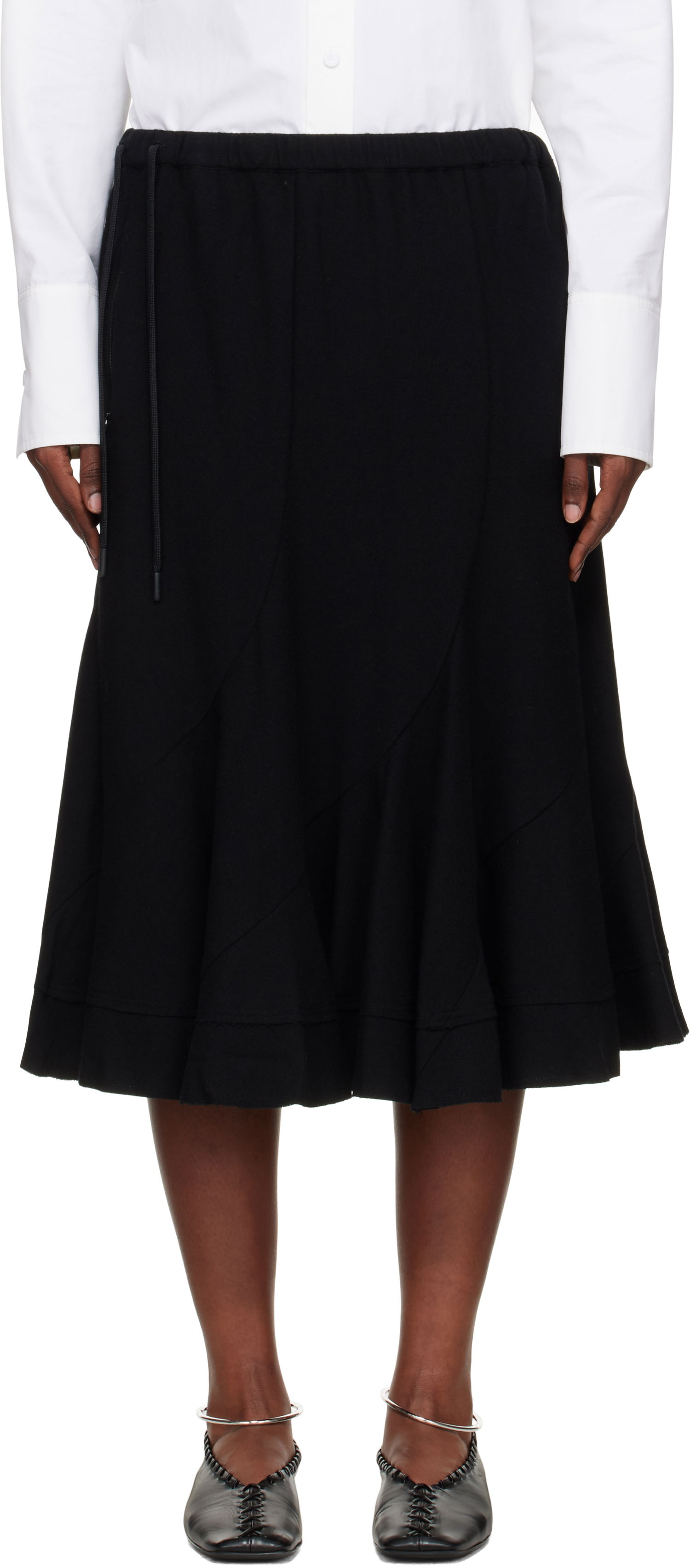 Kjol Yohji Yamamoto Yohji Yamamoto Eringi Midi Skirt Svart | FM-S50-102, 0