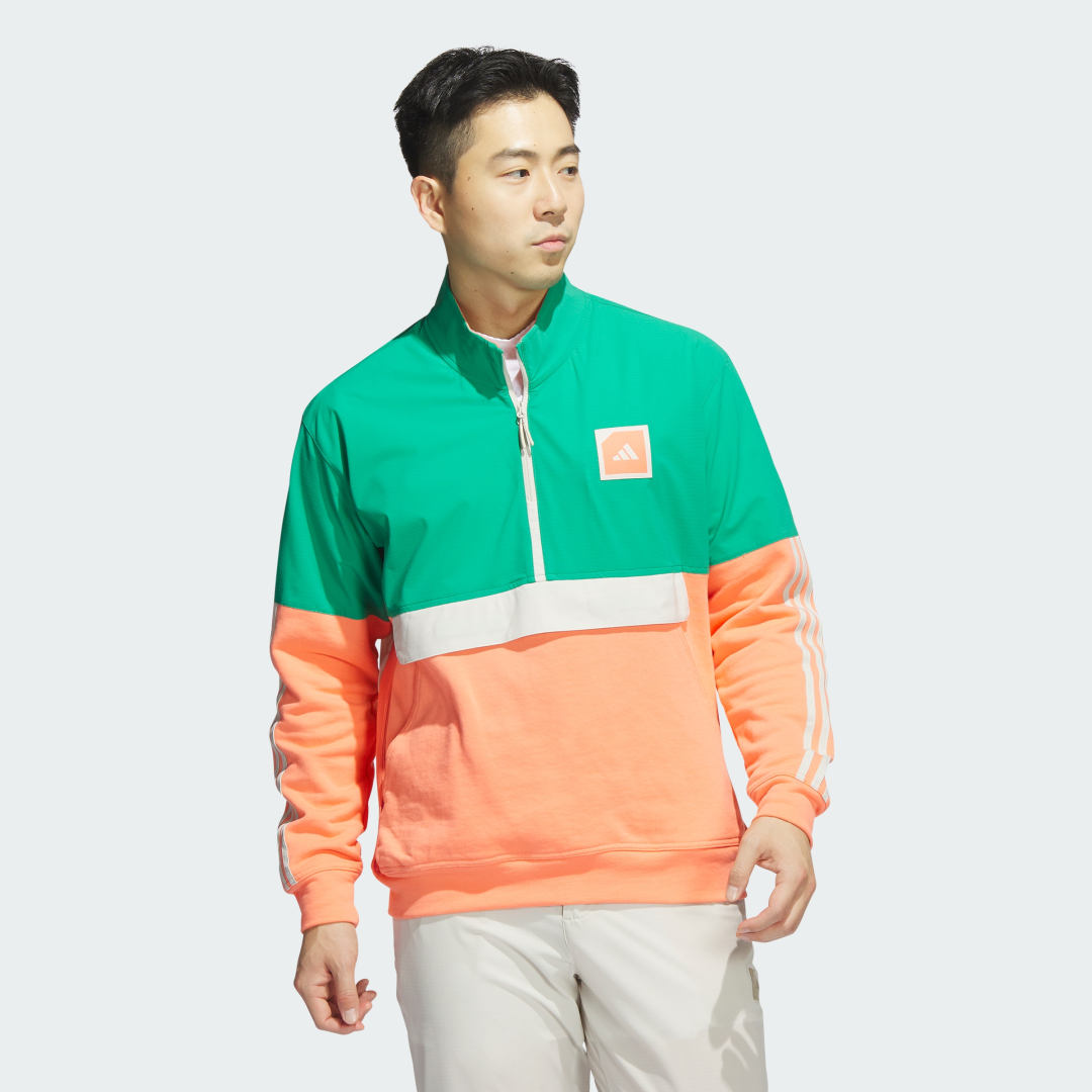 Vindjacka adidas Performance Adicross 1/2-Zip Golf Orange | HS3206, 1