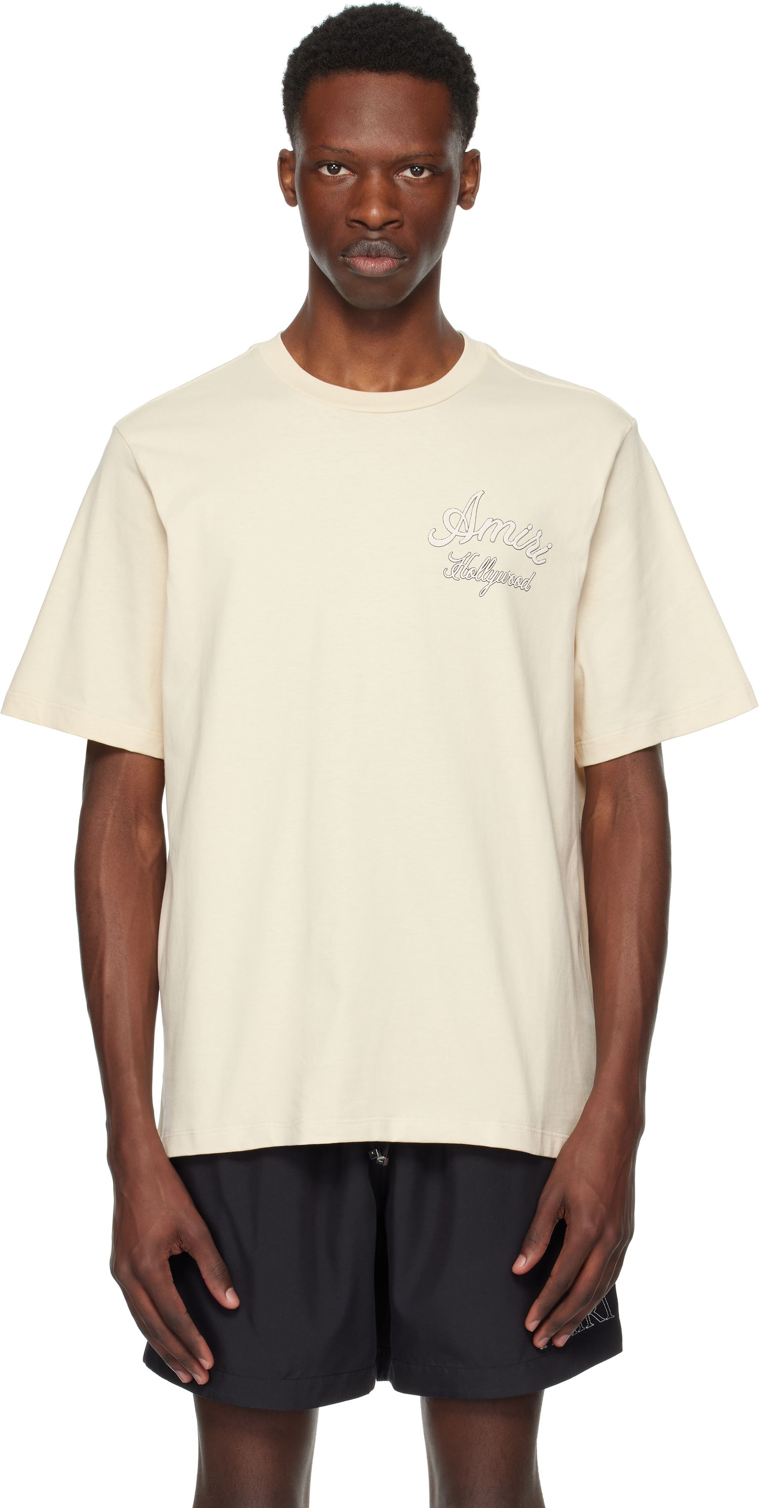 T-shirt AMIRI Amiri Hollywood T-Shirt Beige | AMJYTE1265, 0
