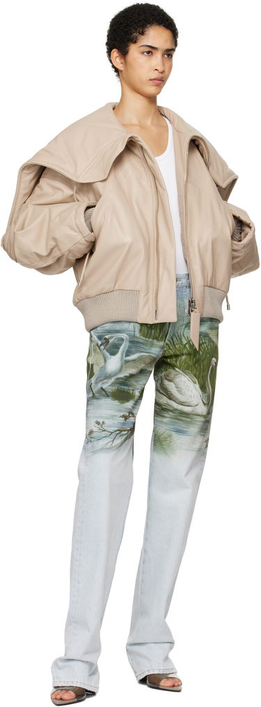 Bomberjacka The Attico The Attico Padded Leather Bomber Jacket Beige | 250WCB00062 LBT128AA, 4