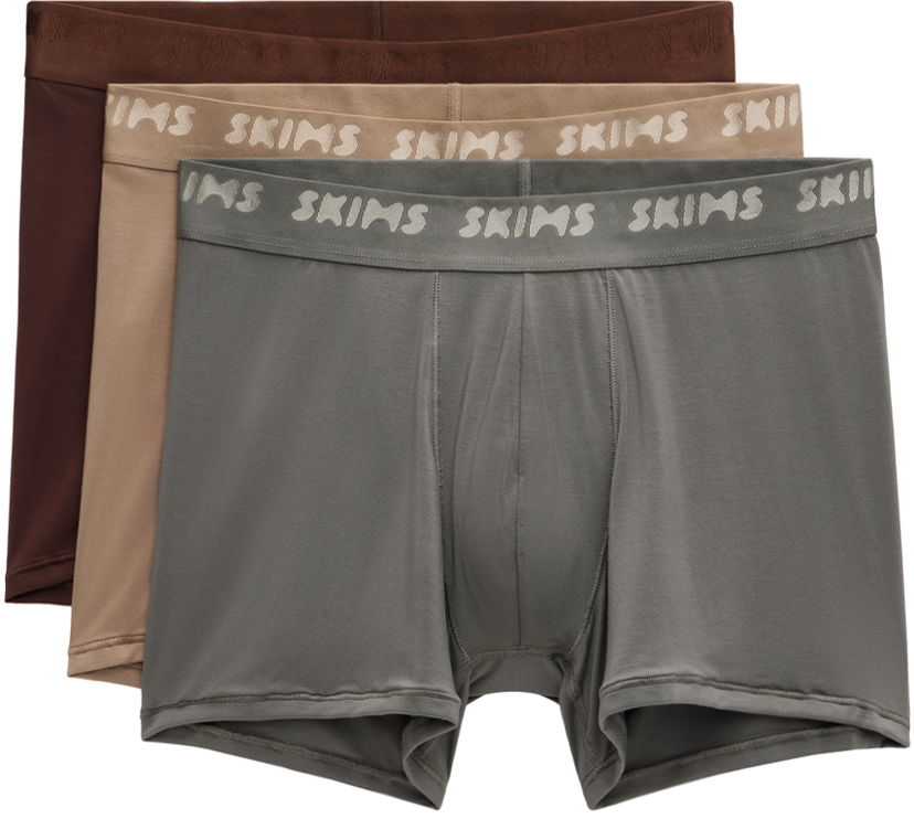 Boxare SKIMS Three-Pack Stretch Boxer Briefs Brun | BO-BBR-5628M