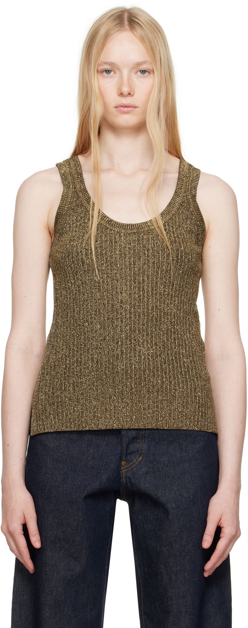 Linne Tom Ford Tom Ford Metallic Knit Tank Top Metallisk | TSK372-YAX876