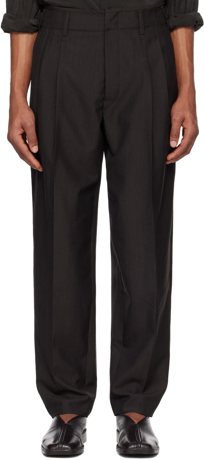 Byxor LEMAIRE Lemaire Pleated Trousers Svart | PA1169 LF414