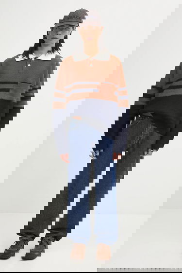 Sweater Wales Bonner Wales Bonner Calm Striped Knitted Polo Sweater with Pocket Flerfärgad | UA25KN15.WO15.850, 4