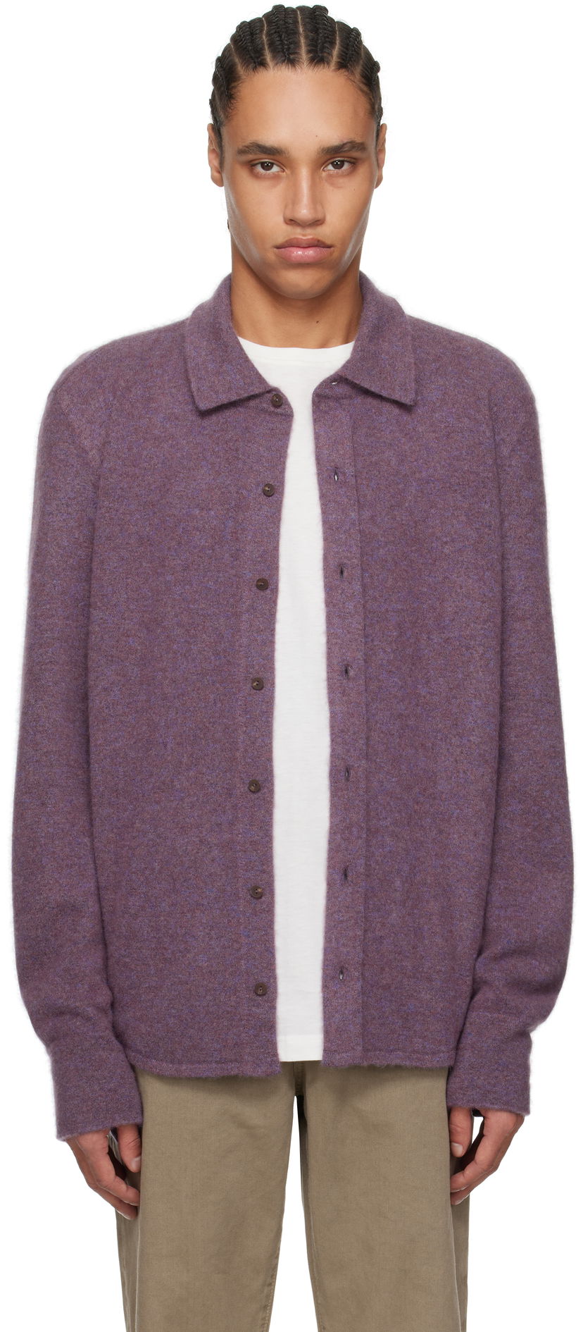 Sweater The Row The Row Lautaro Cardigan Purpur | 883-Y363