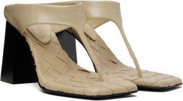 Skovård Bottega Veneta Bottega Veneta Marella Thong Heeled Sandals Beige | 817500 V3H90, 3