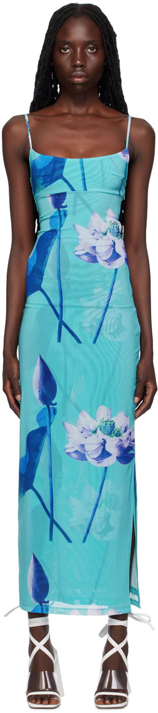 Klä Miaou Miaou Thais Maxi Dress Blå | 5019PM3BLO