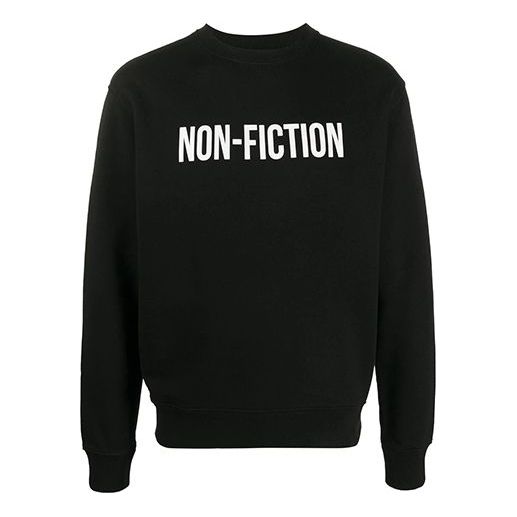 Sweater Off-White Non-Fiction Printing Pullover Svart | OMBA025E20FLE0071001