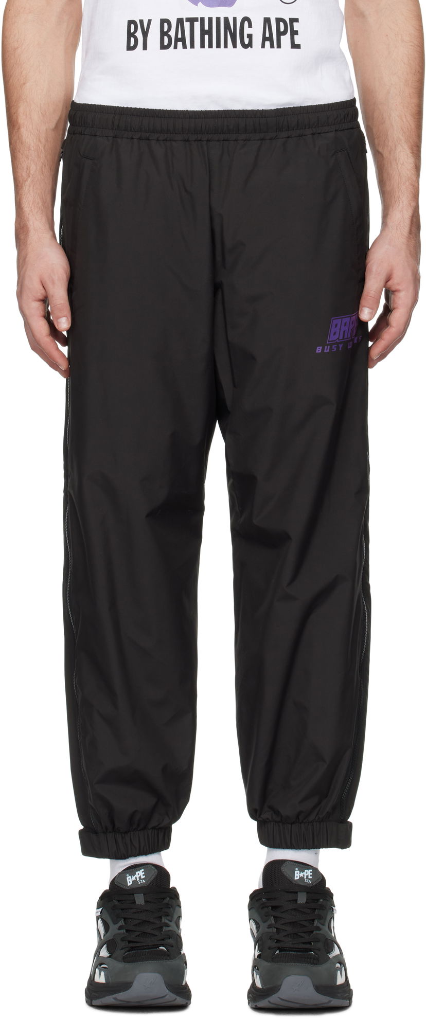 Träningsbyxor BAPE Camo Deformation Track Pants Svart | 001PTK801002M