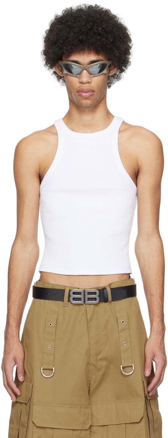 Linne VETEMENTS Embroidered Tank Top Vit | UE64TO140W