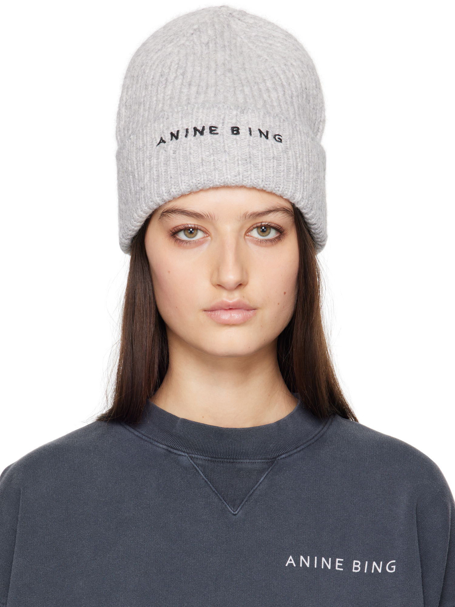 Mössa Anine Bing Anine Bing Elia Beanie Grå | A-12-10621-CHR1, 0