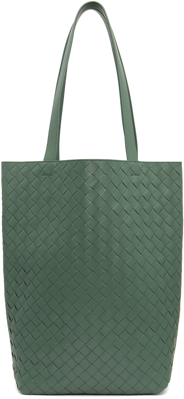 Tygpåse Bottega Veneta Small Intrecciato Tote Bag Grön | 729227 V2HL1