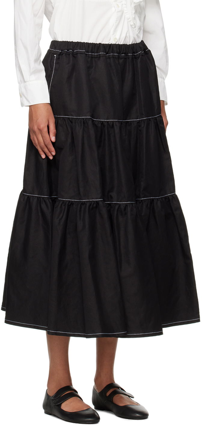 Kjol Comme des Garçons Comme Des Garçons Tiered Midi Skirt Svart | TM-S026-051, 1