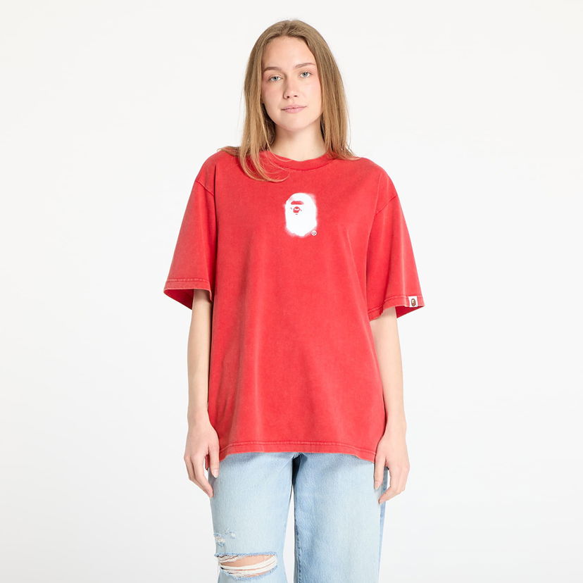 T-shirt BAPE A BATHING APE Pigment Print Ape Head Relaxed Fit T-Shirt Röd | 001CSL301307MRED