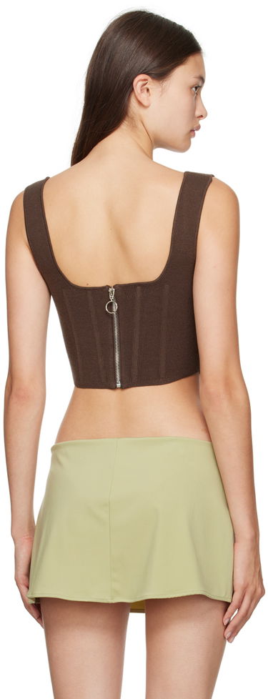Linne GUIZIO Guizio Corset Knit Camisole Brun | DGF22C1018NY_BRN, 2