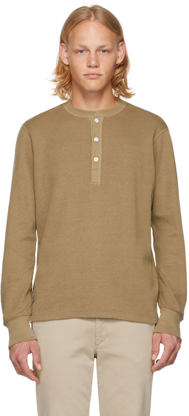 Sweater rag & bone Collin Henley Shirt Brun | MBC22HT025JQ25