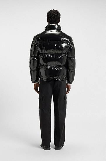 Pufferjacka BOSS Water-repellent Glossy Puffer Jacket Svart | 50549251, 1